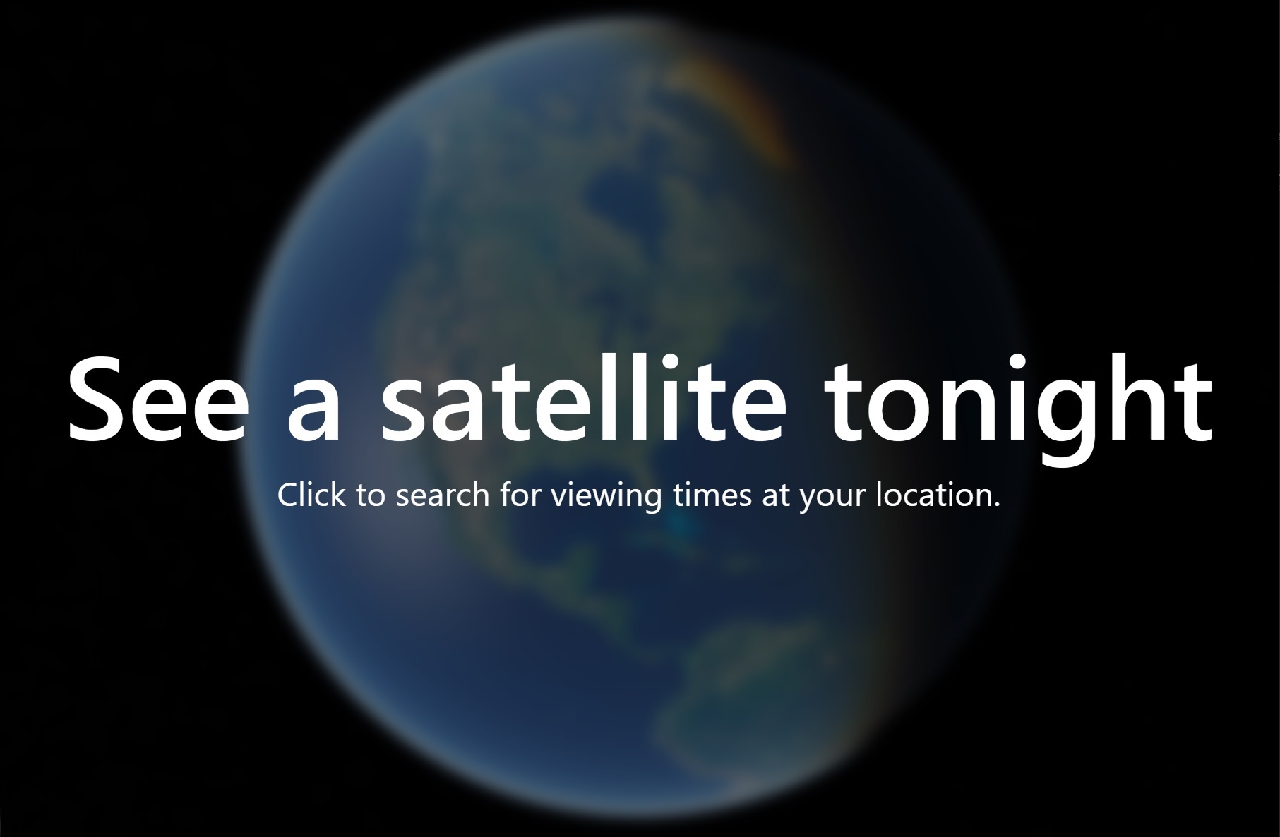 The front page of See A Satellite Tonight